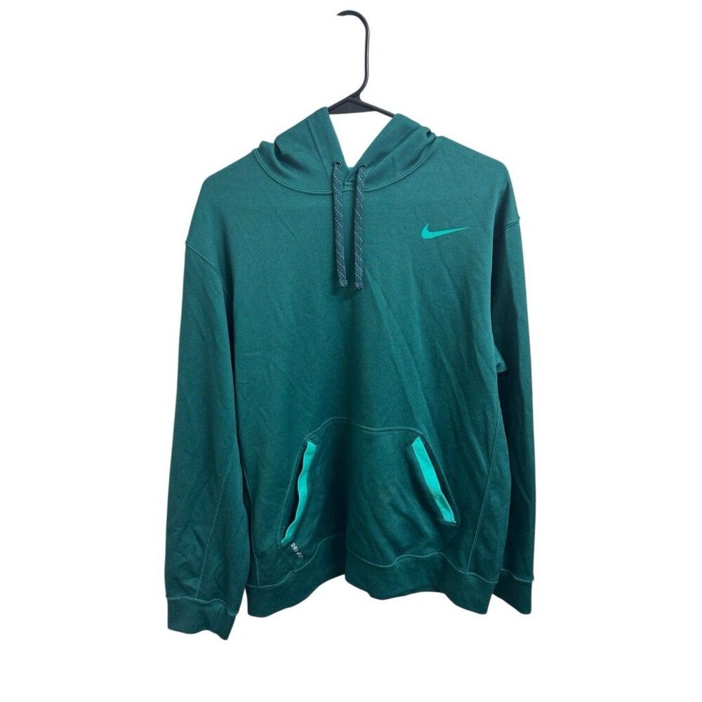 Nike Dri-Fit Hoodie Men’s Medium Teal Pullover Swoosh Sweatshirt Athletic